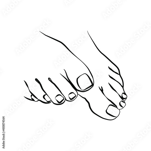Female feet icon on a white background.