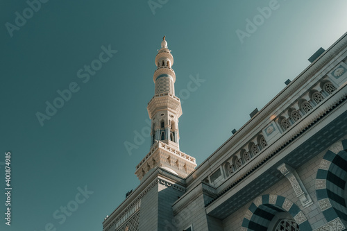 Fotografie, Obraz Tower of Nabawi Mosque, Medina, Masjid Nabawi