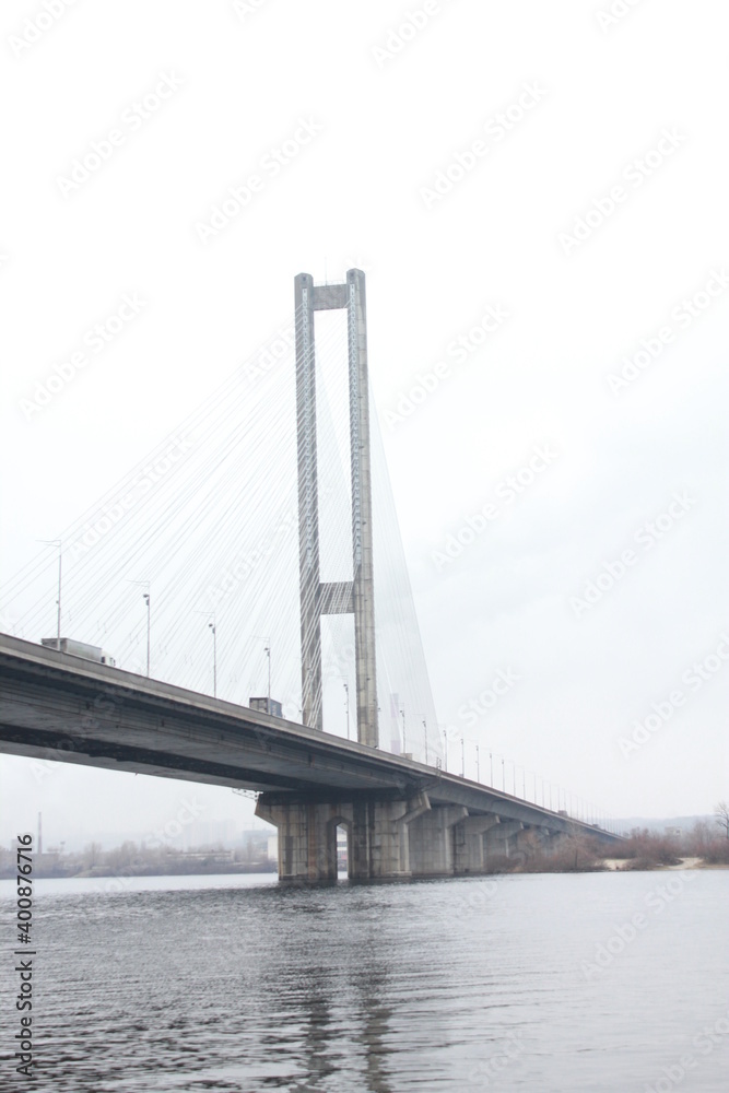 Naklejka premium bridge over the river