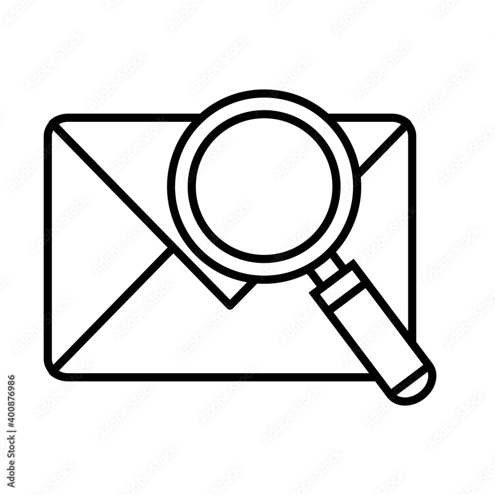 search magnifying glass with envelope line style icon vector illustration design search magnifying glass with envelope line style icon vector illustration design
