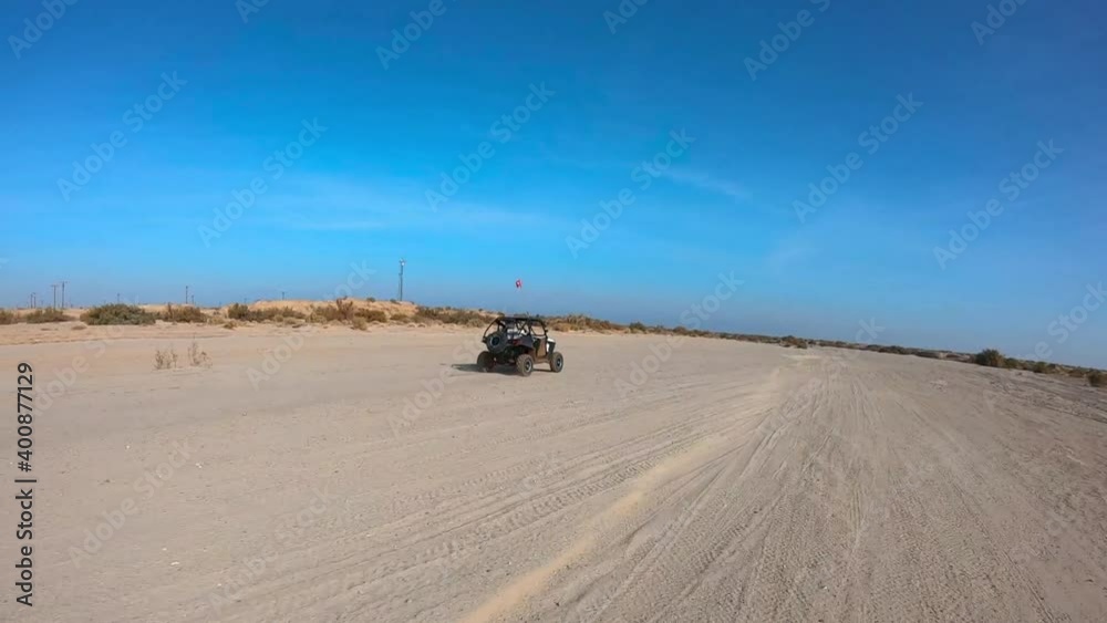 UTV driving on a Desert Trail UTV driving on a Desert Trail
