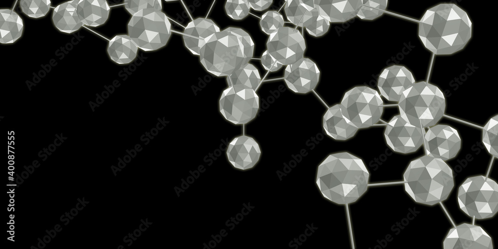 Multi-dimensional cube connection Abstract technology background Geometric objects Network of hexagonal shapes connecting 3D illustration Multi-dimensional cube connection Abstract technology background Geometric objects Network of hexagonal shapes connecting 3D illustration