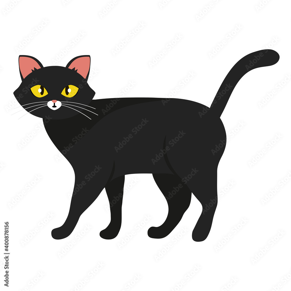 cute little cat mascot character vector illustration design