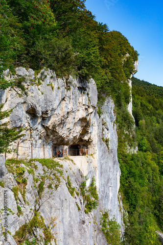 Rock mountain of Ewige Wand at Bad Goisern, Upper Austria, Austria photo