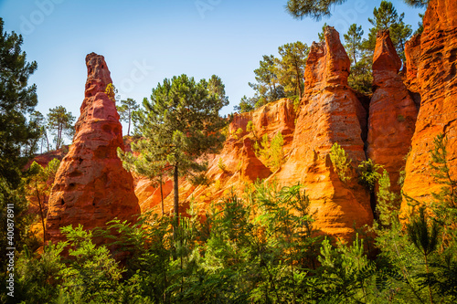 The famous ocher quarries in roussillion in provence;France