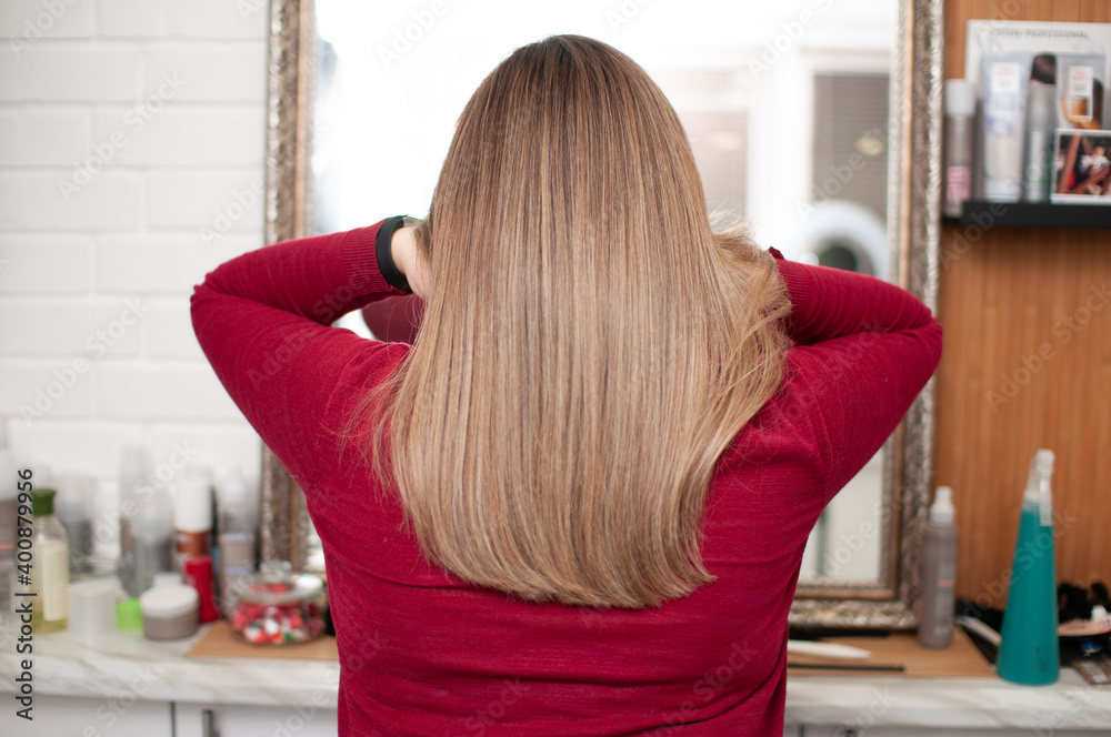 Woman with beautiful brown long straight hair Woman with beautiful brown long straight hair