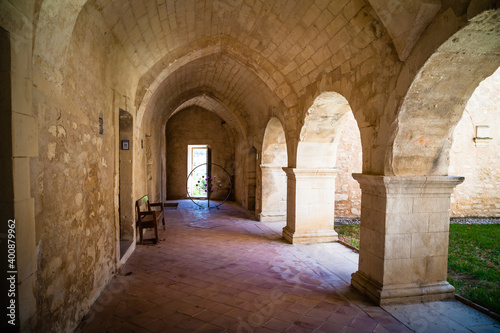 Inside the old abbey of Abbaye de Saint-Hilaire in Provence  France