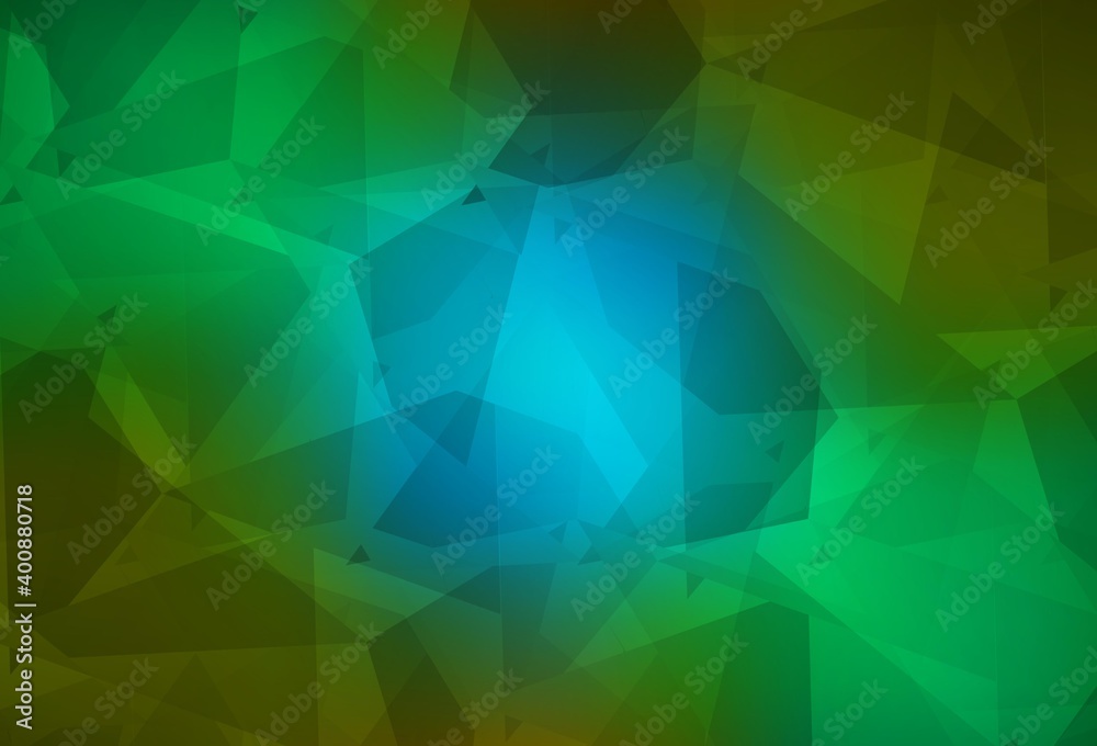 Fototapeta premium Light Blue, Yellow vector backdrop with polygonal shapes.