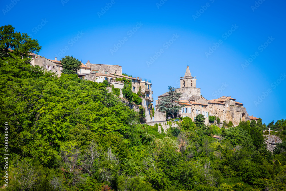 Scenic view of the ancient village of Venasque, Provence, France