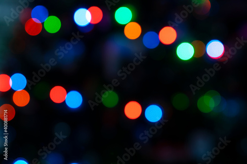 Festive feel of defocused colored lights
