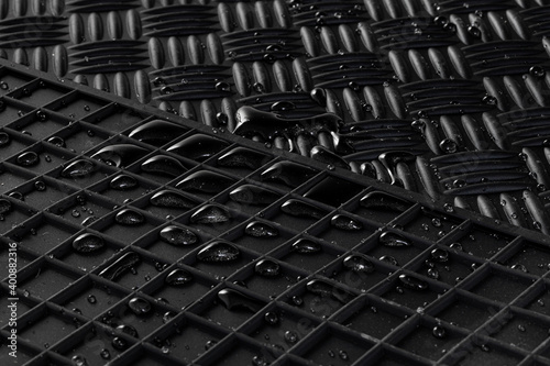 Details of high quality winter car mats with water drops
