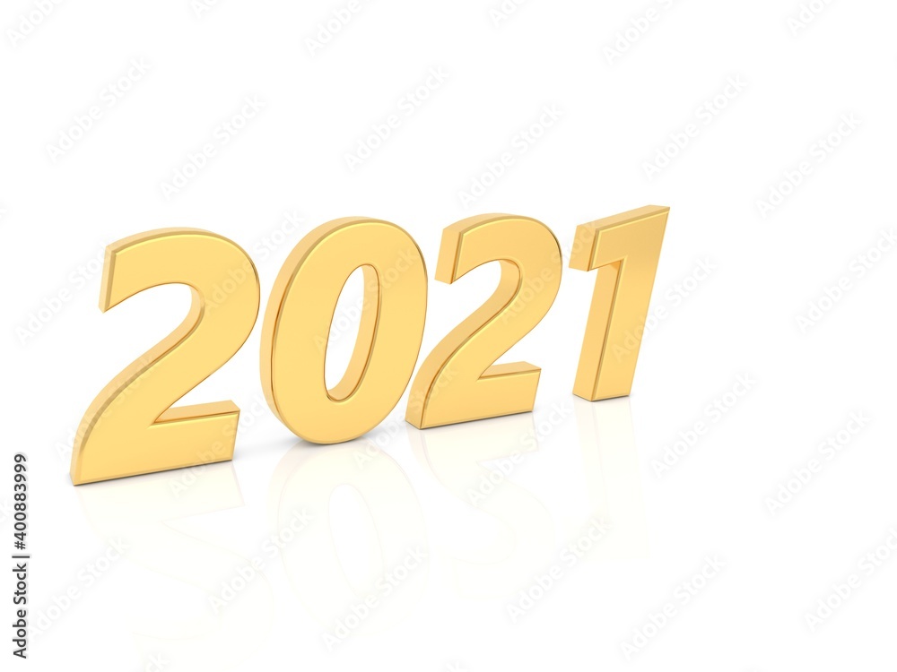 2021 numbers on a white background. 3d render illustration. 2021 numbers on a white background. 3d render illustration.