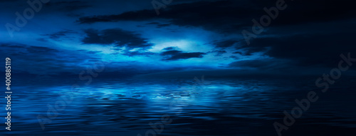 Night sky, horizon at sunse...