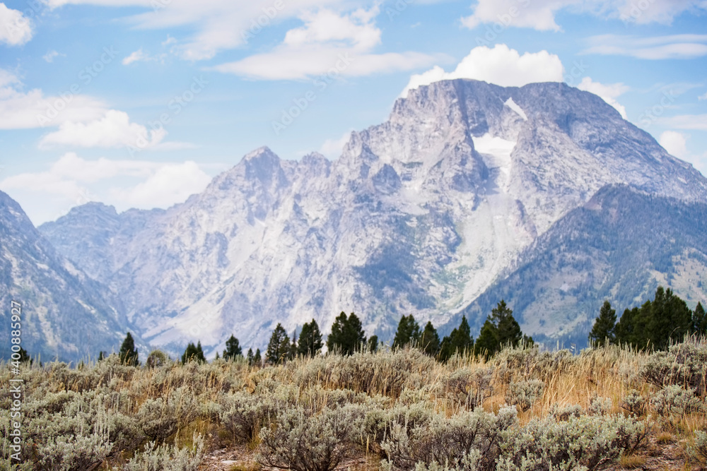 Mountain landscape and cloudy sky Mountain landscape and cloudy sky
