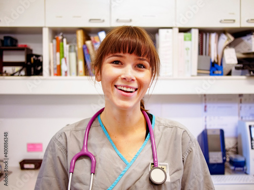Portrait of vet with stethoscope