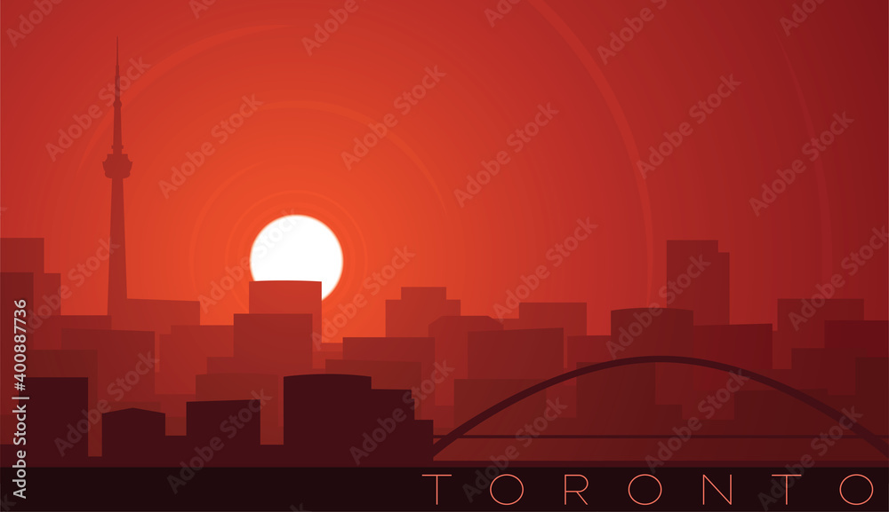 Toronto Low Sun Skyline Scene