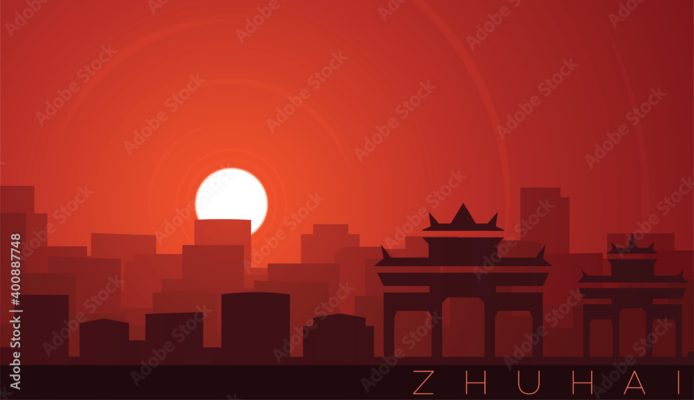 Zhuhai Low Sun Skyline Scene