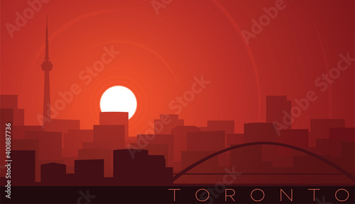 Toronto Low Sun Skyline Scene