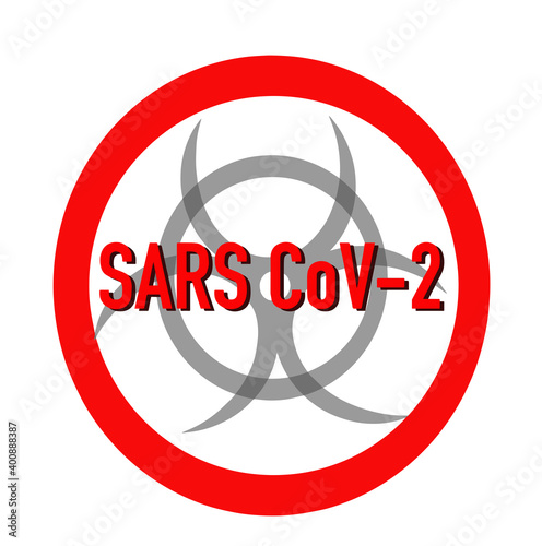 Coronavirus SARS-CoV-2 logo vector illustration illustration for cards posters, for posting in magazines, newspaper articles.