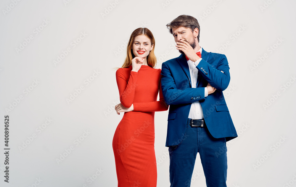 Man and woman near family elegant style Lifestyle studio Man and woman near family elegant style Lifestyle studio