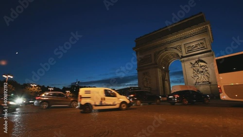  The Triumphal Arch de l Etoile ( arc de triomphe) . The monument was designed by Jean Chalgrin in 1806 in Paris, France photo