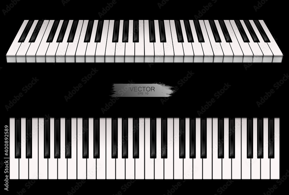 Realistic piano keys. Vector. Realistic piano keys. Vector.