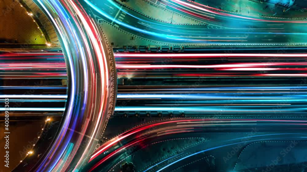 4K Abstract Speed motion in highway road