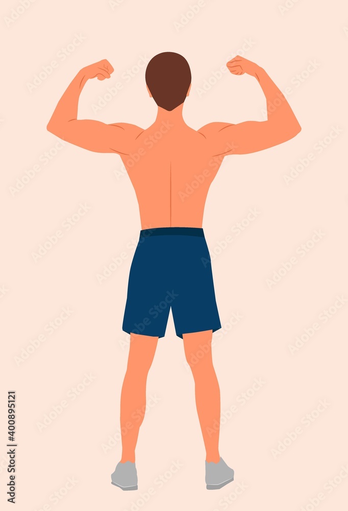 Bodybuilder Fitness Model Illustration. The man with the muscles. Sexy bearded, muscular jock. Posing bodybuilding. Isolated vector illustration. Strong Bodybuilder Biceps on on white backgroud Bodybuilder Fitness Model Illustration. The man with the muscles. Sexy bearded, muscular jock. Posing bodybuilding. Isolated vector illustration. Strong Bodybuilder Biceps on on white backgroud