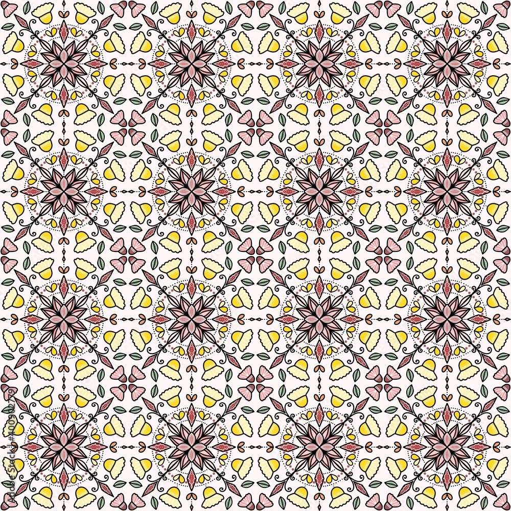 Fototapeta premium seamless pattern with flowers