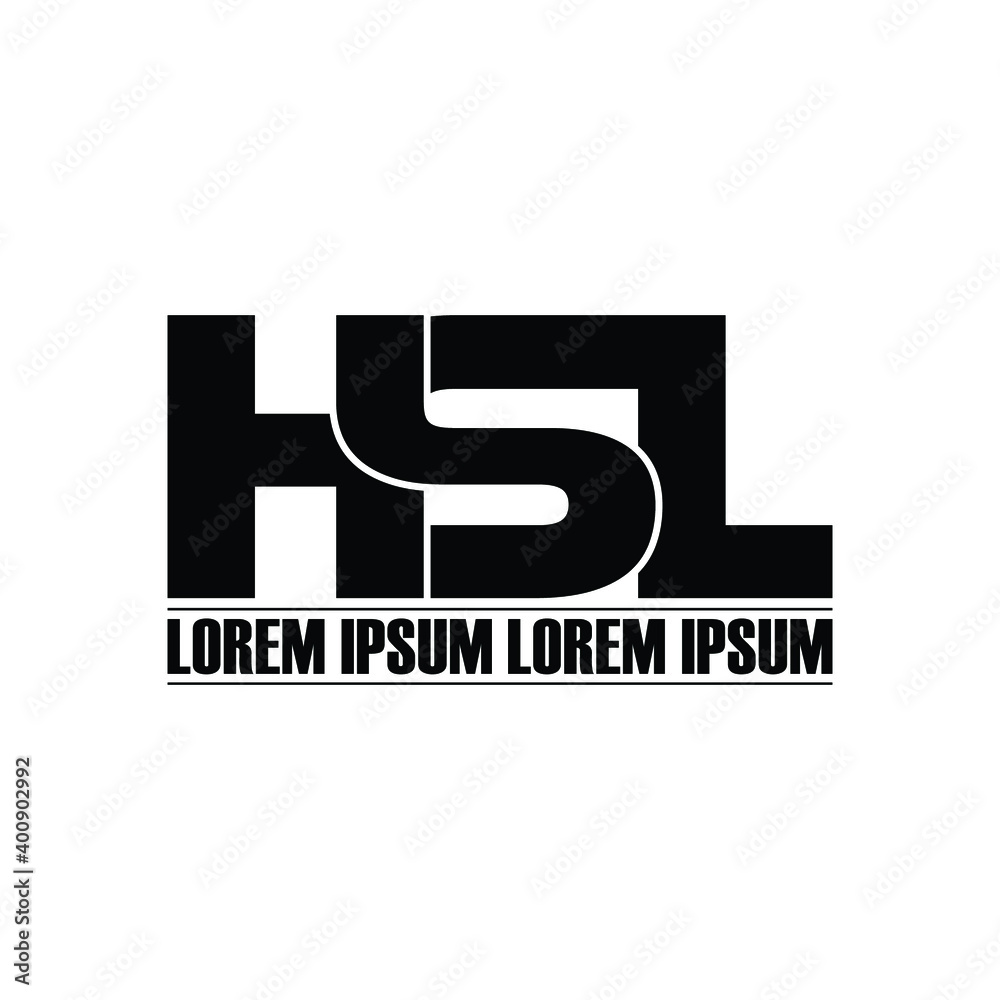 HSL letter monogram logo design vector HSL letter monogram logo design vector