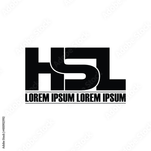 HSL letter monogram logo design vector