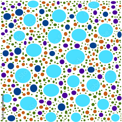 chaotic high density colorful circles geometric seamless pattern