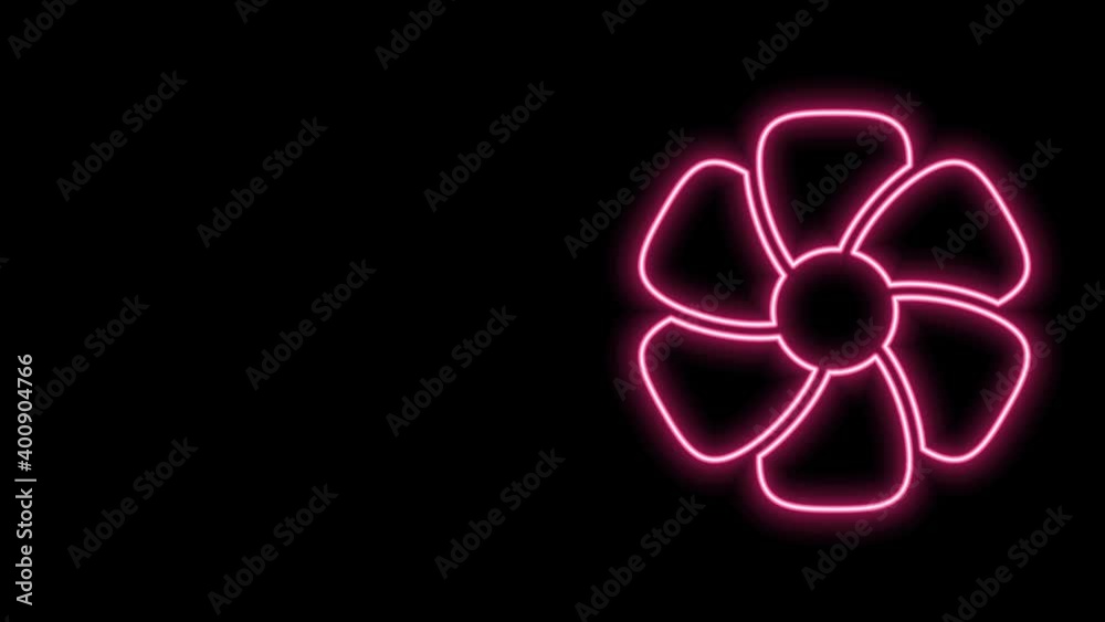 Glowing neon line Flower icon isolated on black background. 4K Video motion graphic animation Glowing neon line Flower icon isolated on black background. 4K Video motion graphic animation