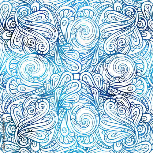 Colorful ornamental seamless pattern. Vibrant doodles vector background.