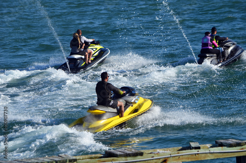 jet skis in action