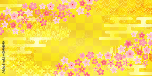 桜　和紙　春　背景