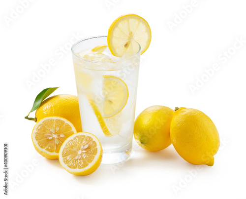 Lemons and lemon sours on a white background photo