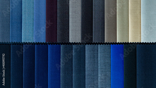 Close up of the pattern of the fabric for cutting the suit. Fabric texture background.