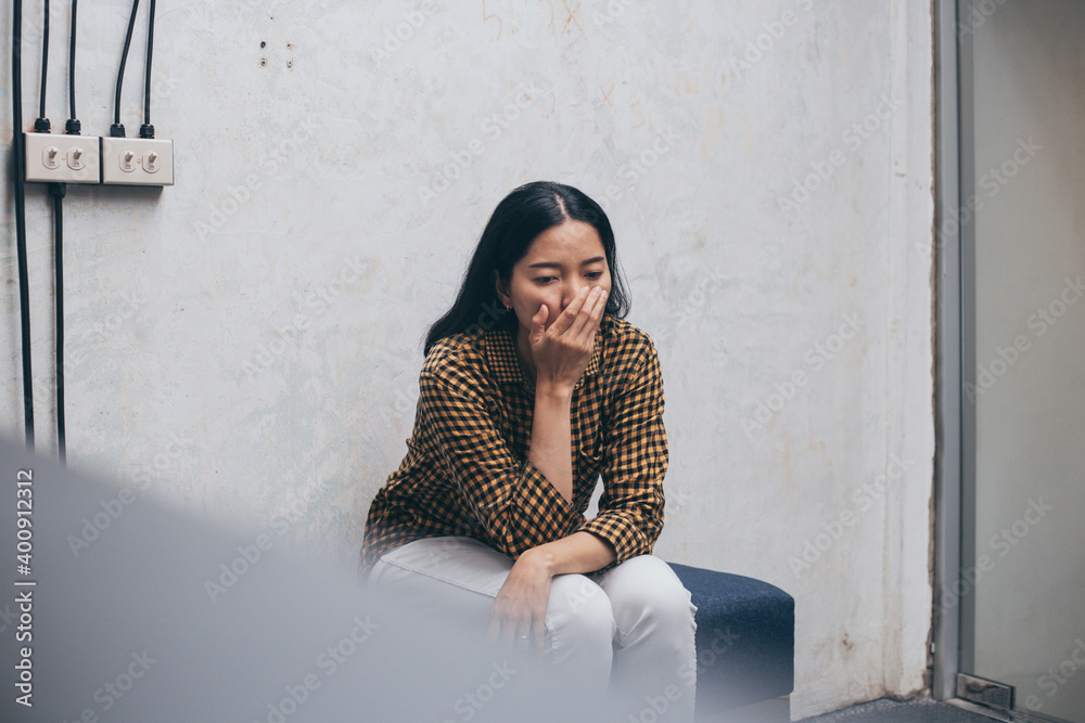 sad serious illness woman.depressed emotion panic attacks alone sick people fear stressful crying.stop abusing domestic violence,help person with health anxiety,thinking bad frustrated exhausted