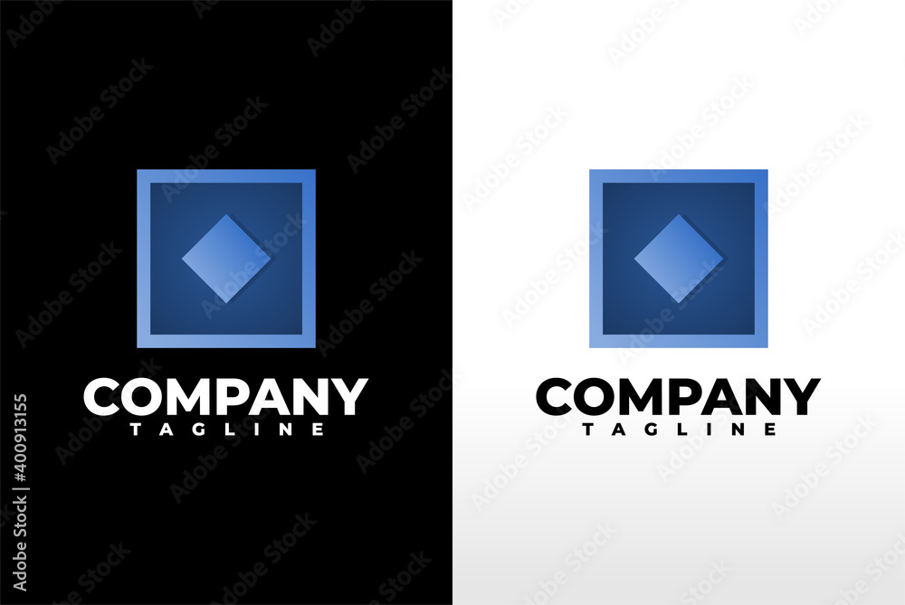 logo with frame with gradation color. logo template