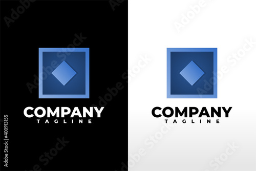 logo with frame with gradation color. logo template
