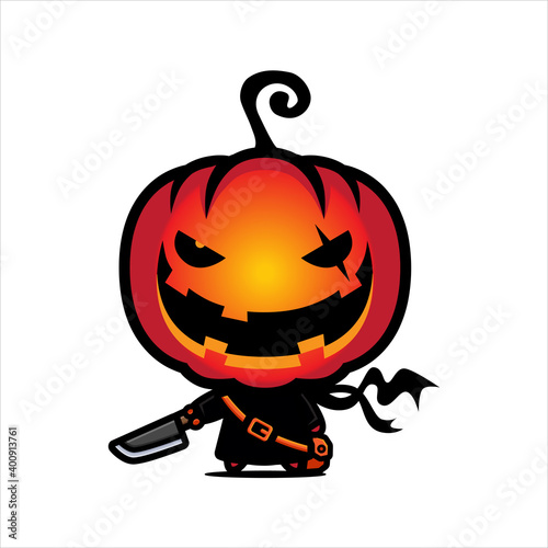 spooky pumpkin character vector design