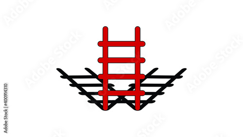 Vector Illustration of Ladder Logo Design