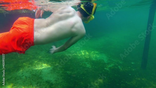 person swimming in blue springs state park ginnie springs photo