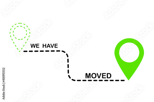 Have moved route in 3d style. Vector icon. Doodle have moved route. Stock image. EPS 10.