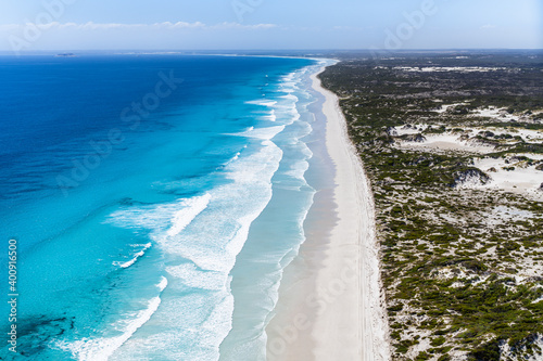 Endless Esperance coastline, shot from a helicopter. 