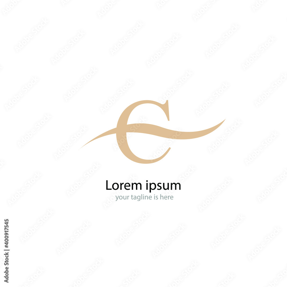 Obraz premium Simple elegant logo of letter c with white background