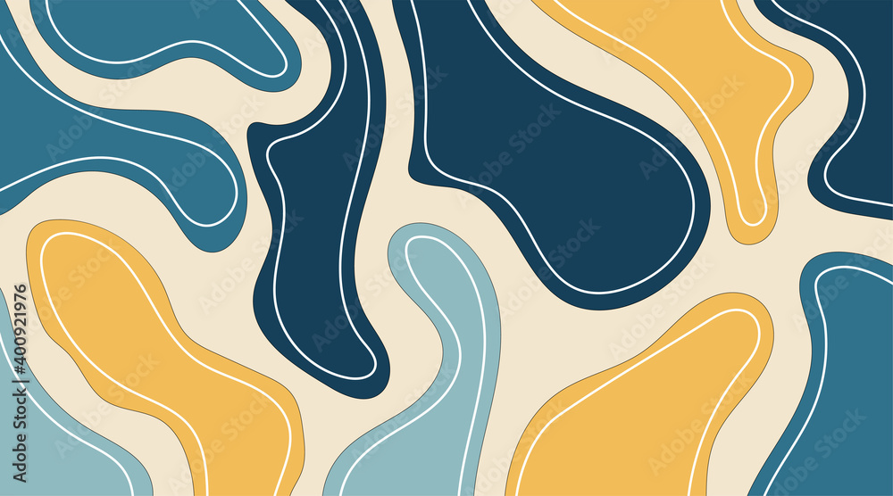 Fototapeta premium liquid organic form with stripes. abstract background design