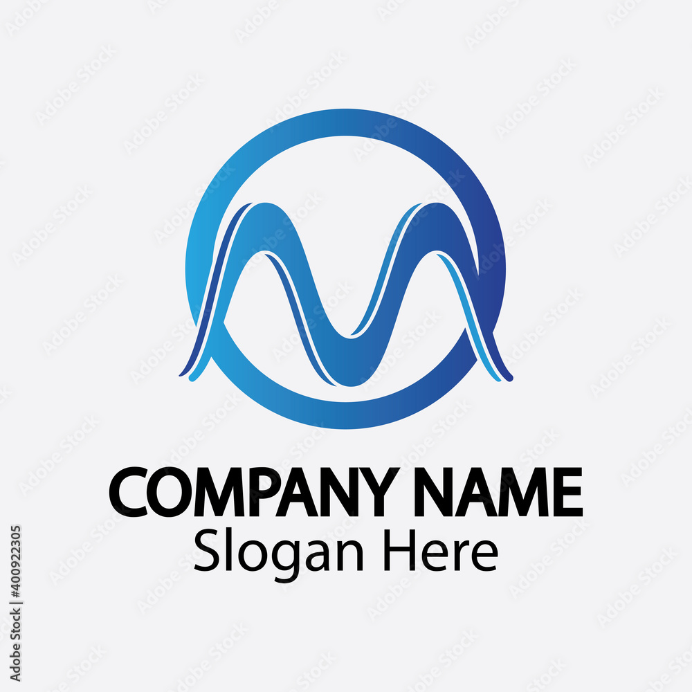 M letter wave Logo Template vector illustration M letter wave Logo Template vector illustration