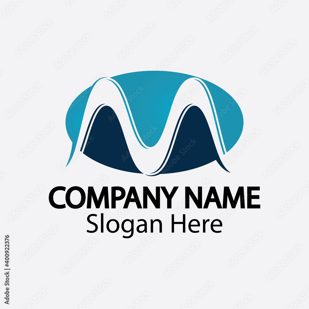 M letter wave Logo Template vector illustration M letter wave Logo Template vector illustration